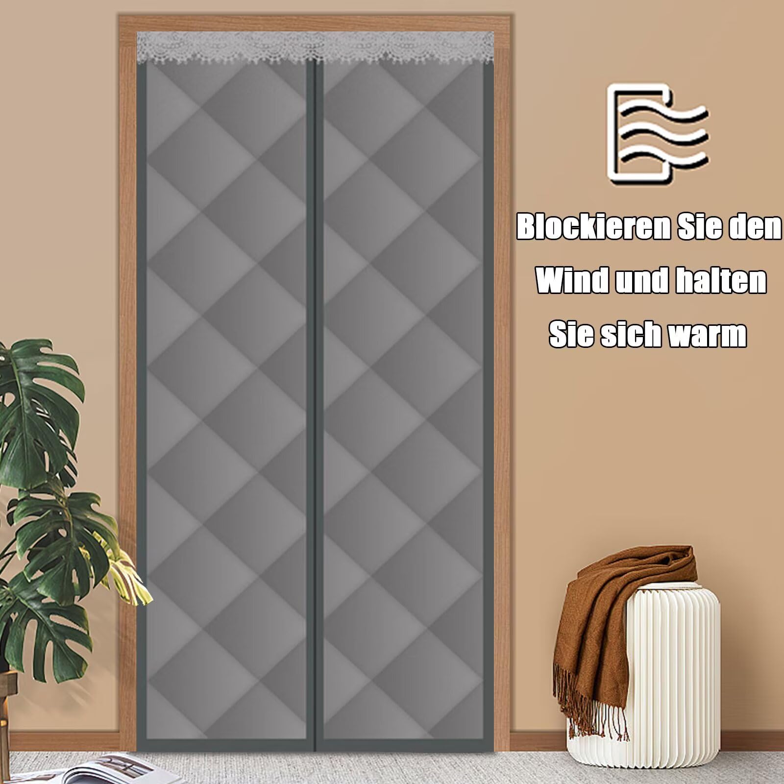 Wärmeschutzvorhang Für Türen – 100x200 Cm, Thermisch Isoliert, Wind- & Wasserdicht, Mit Magneten & Selbstschließend – Perfekt Für Balkontüren Und Wohnzimmer