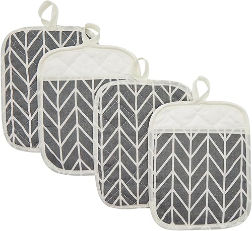 Okuna Outpost Almohadillas calientes grises, resistentes al calor, soportes para ollas de horno para decoración de cocina y granja (7 x 8.5