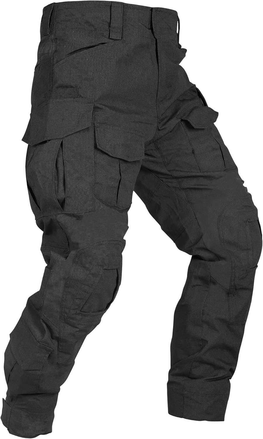 Tactical Pants for Men Water Resistant Hiking Pants Camo Cargo Pants with 10 Pockets No Belt and Kneepad
