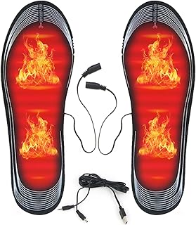USB Heated Insoles Rechargeable Heating Insoles Multiple Sizes Electric Foot Warmer Mat for Camping,