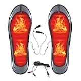 USB Heated Insoles Rechargeable Heating Insoles Multiple Sizes Electric Foot Warmer Mat for Camping, Fishing, Hiking