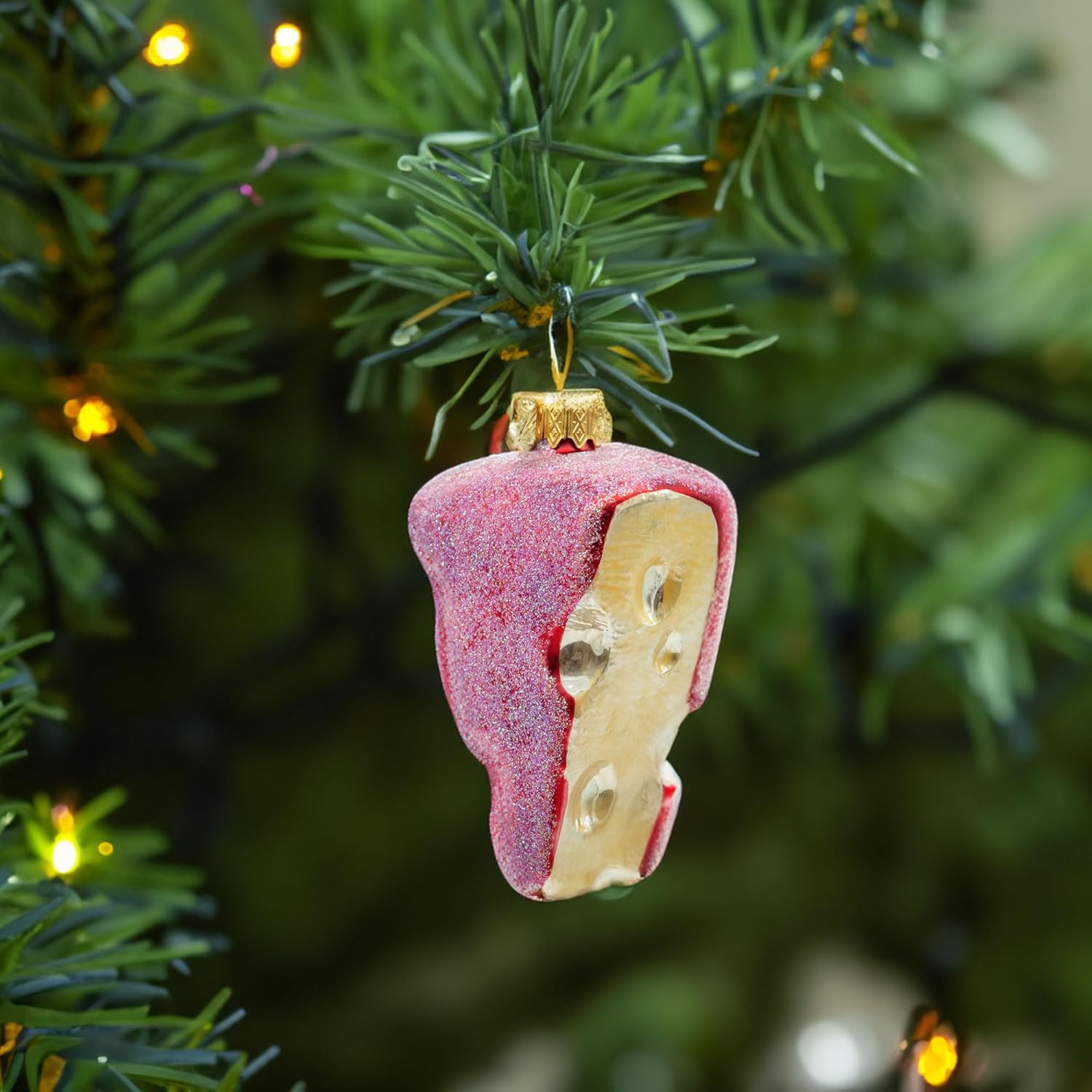 Cheese Slice Glass Christmas Ornament - Image 7