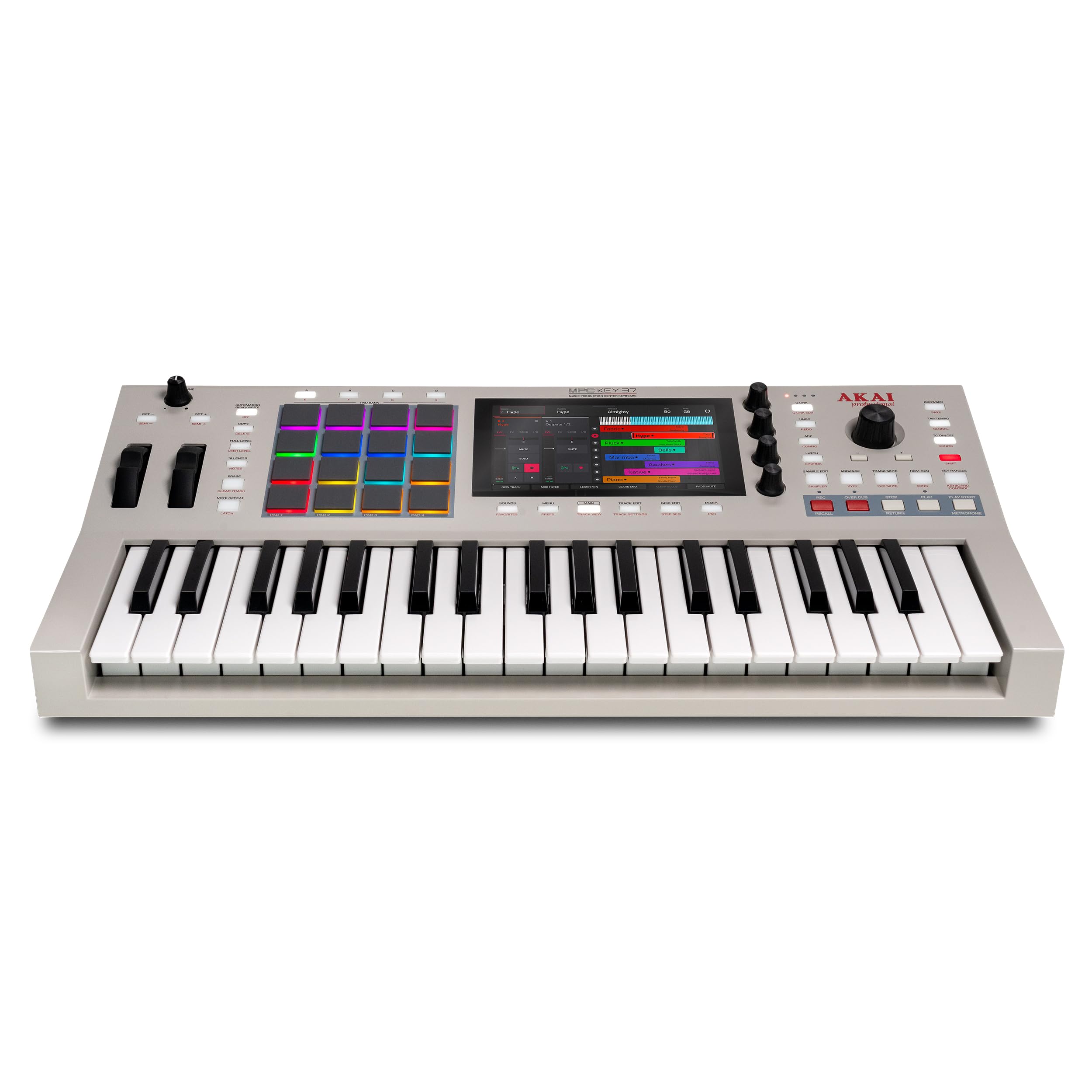 Akai Professional MPC Key 37 G2 Teclado de Producción Autónomo Next-Gen | Sintetizador para Productores, Sampling y Sequencing, con USB-C, 37 Teclas, 16 Pads MPC, Procesador 8-core, 4 GB RAM