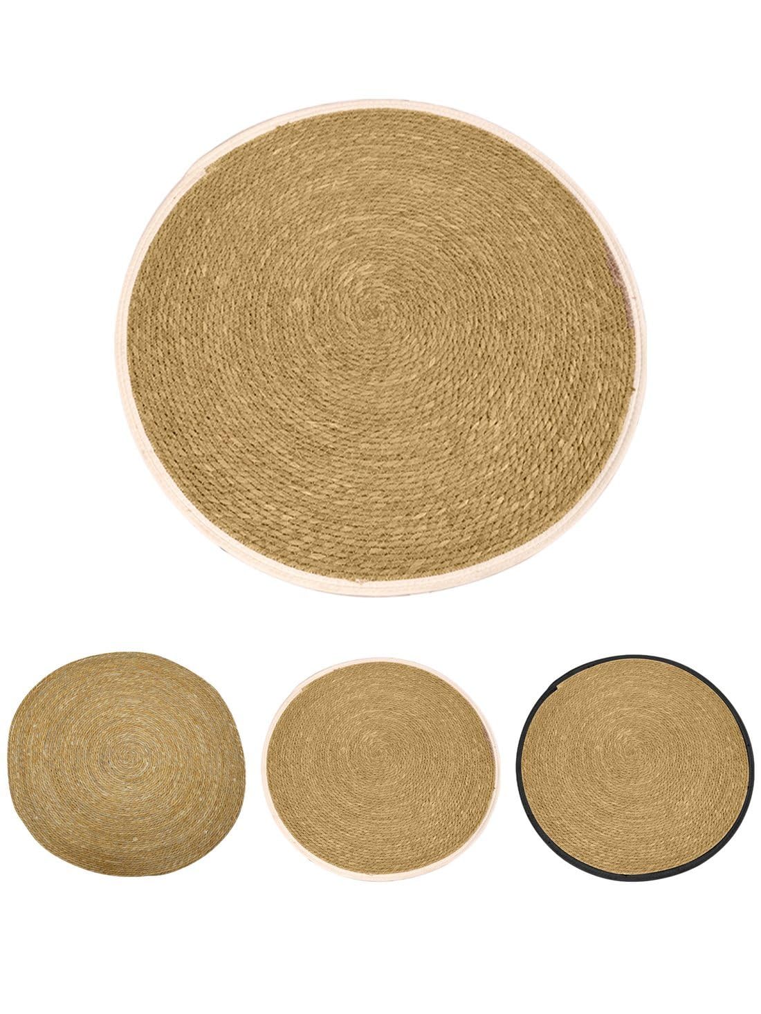 JARDIN202 - Alfombra de Yute Redondo Trenzada a Mano – Alfombra multiuso Decorativa color Natural | 80 cm (Blanco)