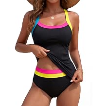BMJL Two Piece Tankini Swimsuits for Women Ruched Tummy Control Bathing Suit Slimming Full Coverage Swim Suit 2026