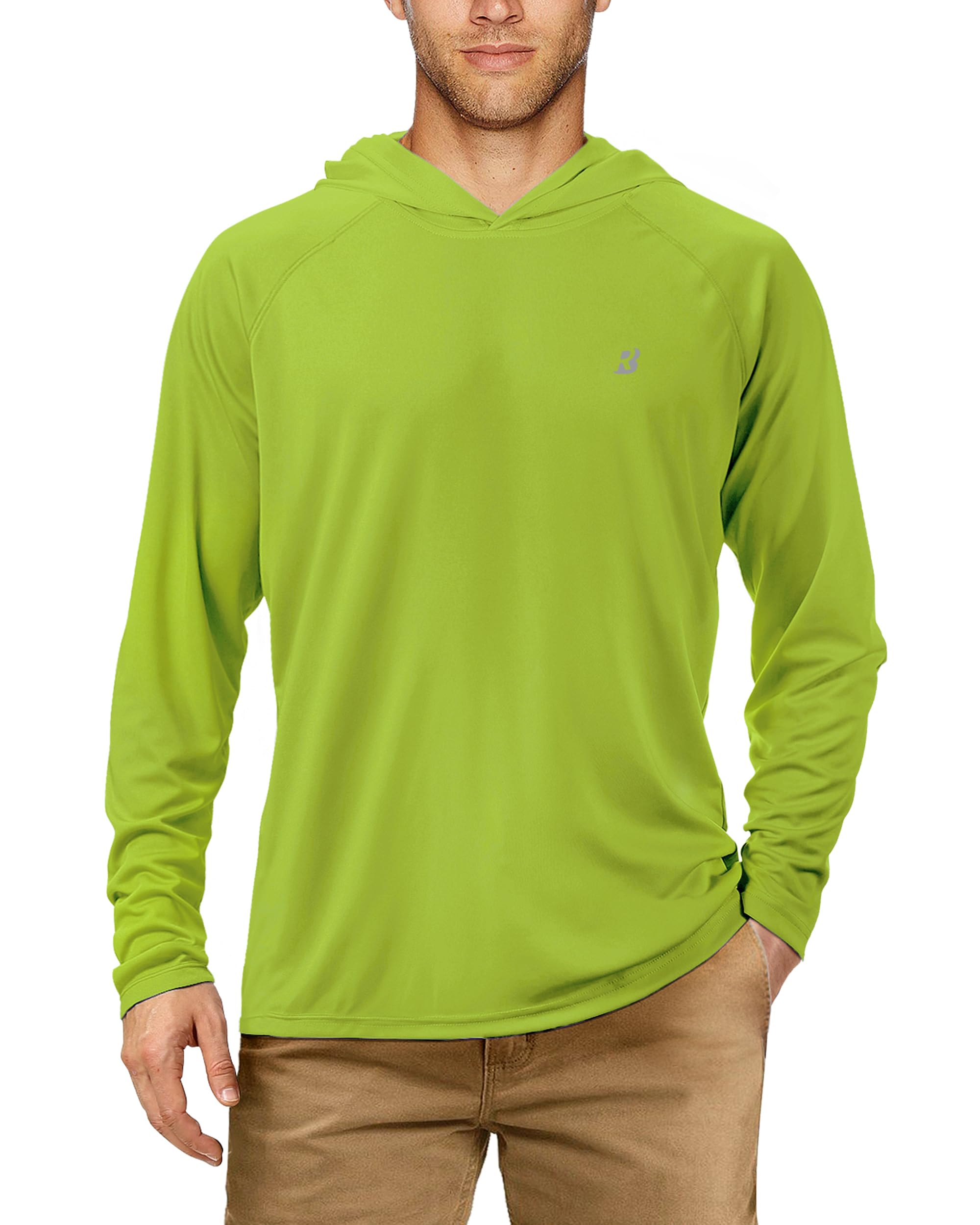 Roadbox Herren UPF 50+ Kapuzenpullover Shirt, UV Sonnenschutz Langarmshirt, Outdoor Wassersport Rashguards für Sommer Angeln