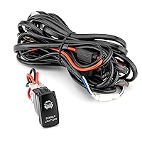 Vista 14 de Mofun - Kit de arnés de cableado de luz LED de 2 conductores con interruptor basculante azul para luces traseras, relé de encendido/apagado