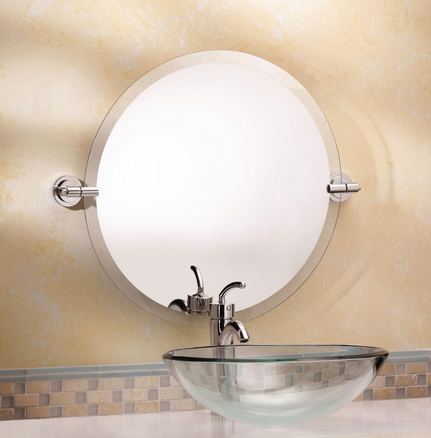 Moen DN0792CH Iso 22-Inch x 22-Inch Frameless Pivoting Bathroom Tilting Mirror, Chrome