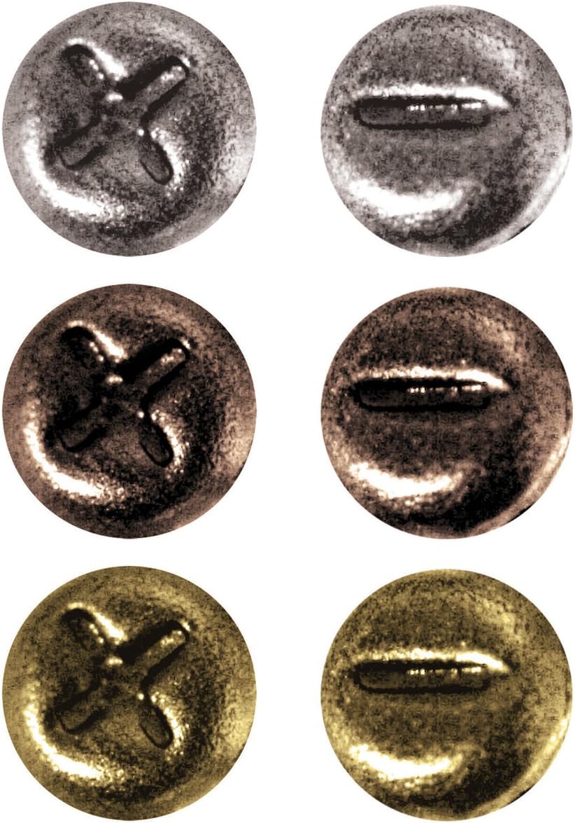 Metal Mini Fasteners, 99 per Pack, 1/4 Inch, Antique Finishes, TH92790