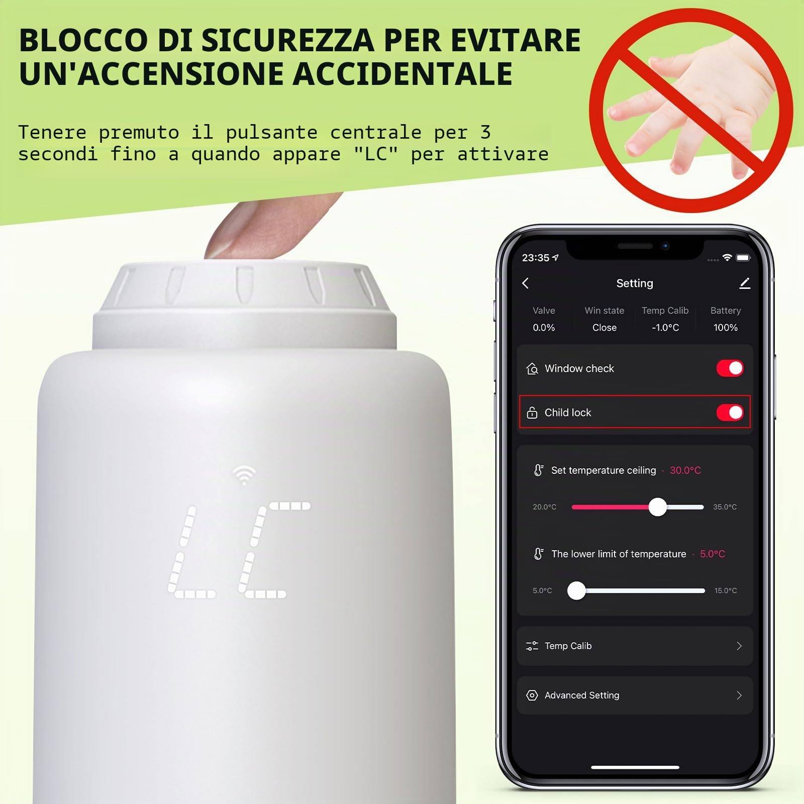 Termostatica Intelligente, Termostato da Radiatore | Valvola Termostatica WiFi, Termostatica per Termosifoni Riscaldamento con App, Compatibile con Alexa/Google Assistant