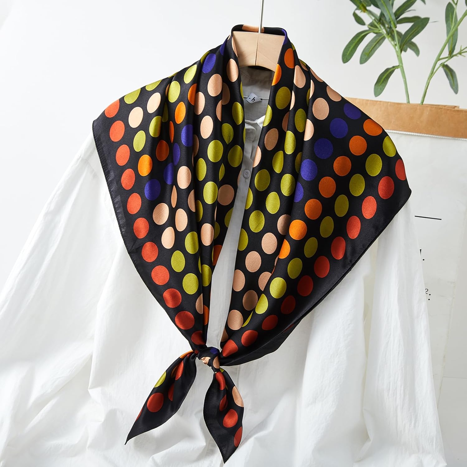 100% Mulberry Silk Head Scarf for Sleeping 35"x35" Square Silk Hair Scarf for Women Lightweight Bandana Large - Image 8