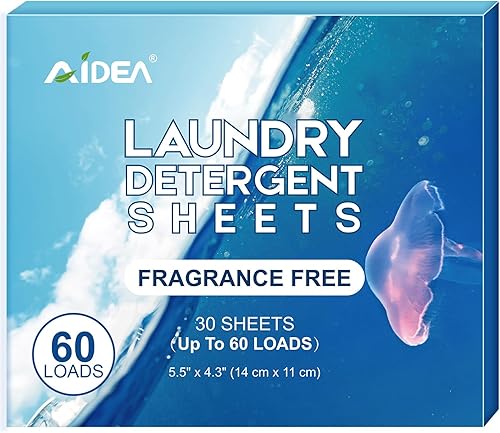 Miniatura 13 de Hojas de detergente para ropa AIDEA, aroma fresco - (100 cargas) 50 hojas, detergente en hojas para ropa, sin jarra de plástico, ligeras y fáciles