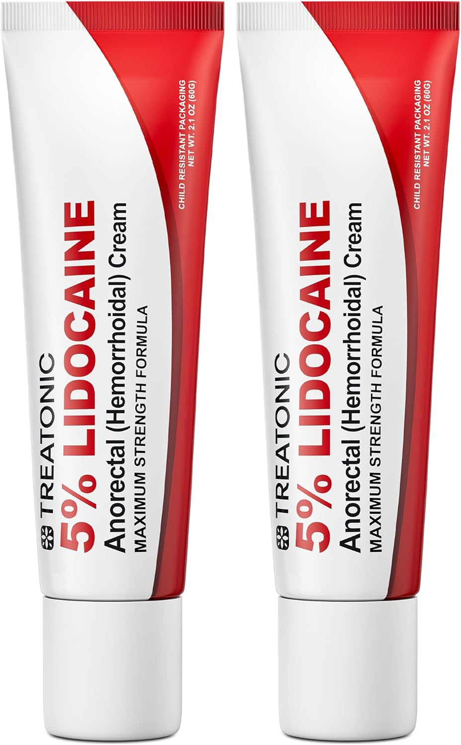 Treatonic Cream: Maximum Strength & Fast Acting & Long Lasting Soothing - BG-TH0T-ERTG (2-Pack-Tube (5% Cream / 4.2 oz))