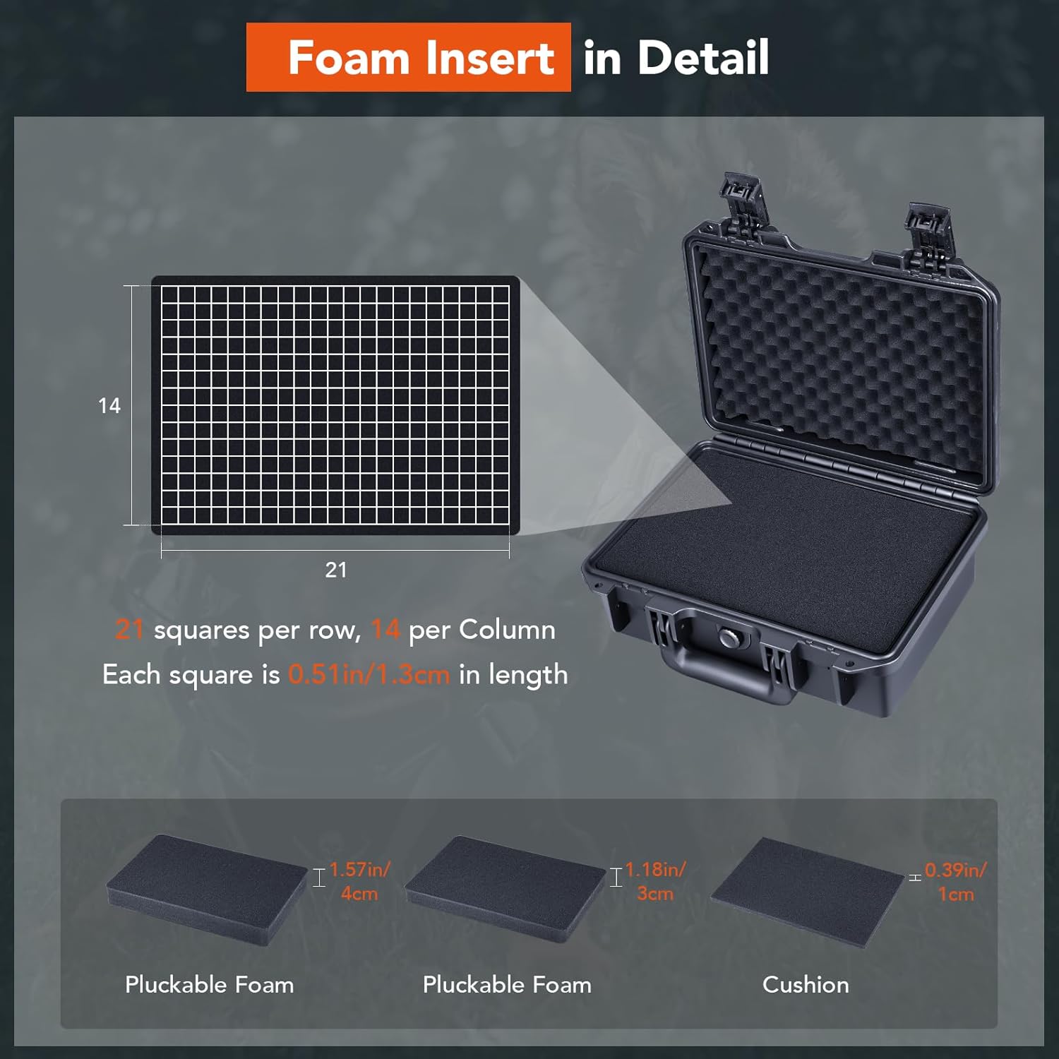 Lykus HC-3010 Waterproof Hard Case with Customizable Foam Insert, Interior Size 11.81x7.87x4.72 in, Suitable for Pistol, Camera, Lens, Drone, Mic, Flashlight, Electronics, Tools, and More - Image 8