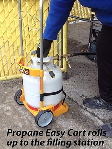 Miniatura 9 de Carrito para tanque de propano, carretilla para fácil transporte de cilindro de tanque, parrillas de barbacoa, calentadores, linternas (tanque no