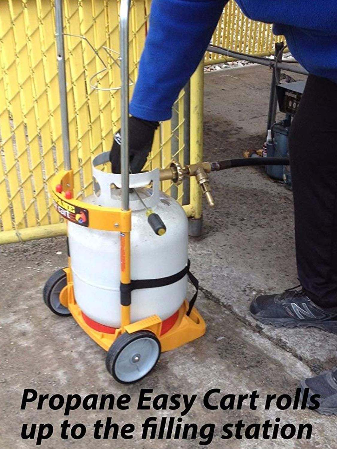 Propane Easy Cart LP Tank Wheeled Carrier for BBQ Grills, Weed Burners