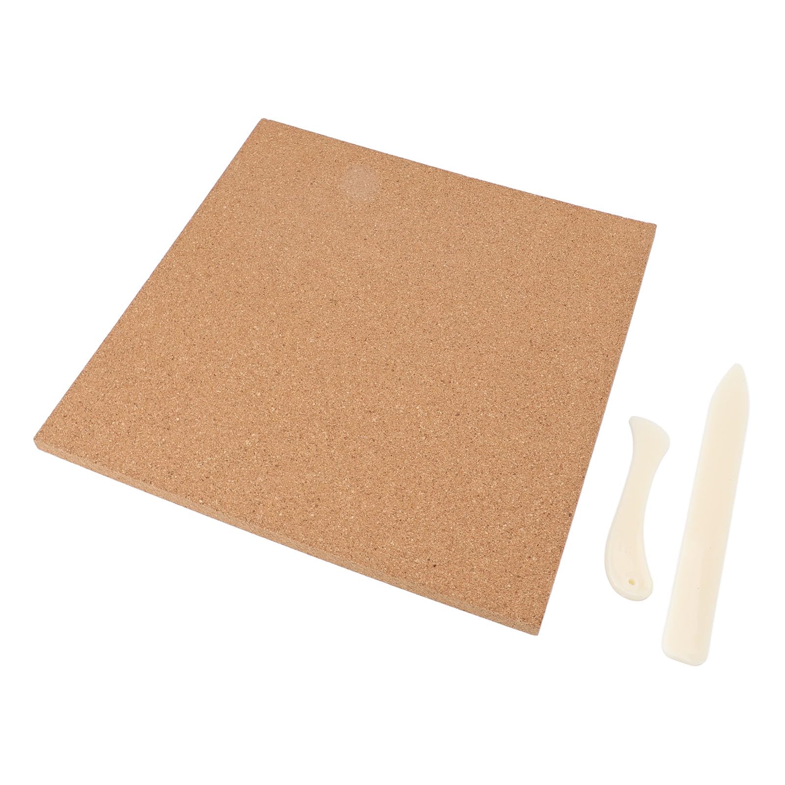 Tapete de trabajo para vitrales de 4 piezas, tablero de corcho autoadhesivo Foursquare resistente al calor, con 2 raspadores.