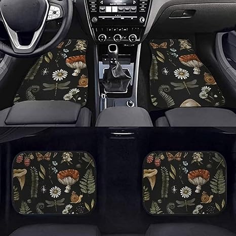 Mushroom Car Floor Mats 4 Pcs All-Weather Car Mats,Waterproof Fit Automotive Floor Carpet for Cars Trucks SUV,Universal Floor Liner Car Accessories