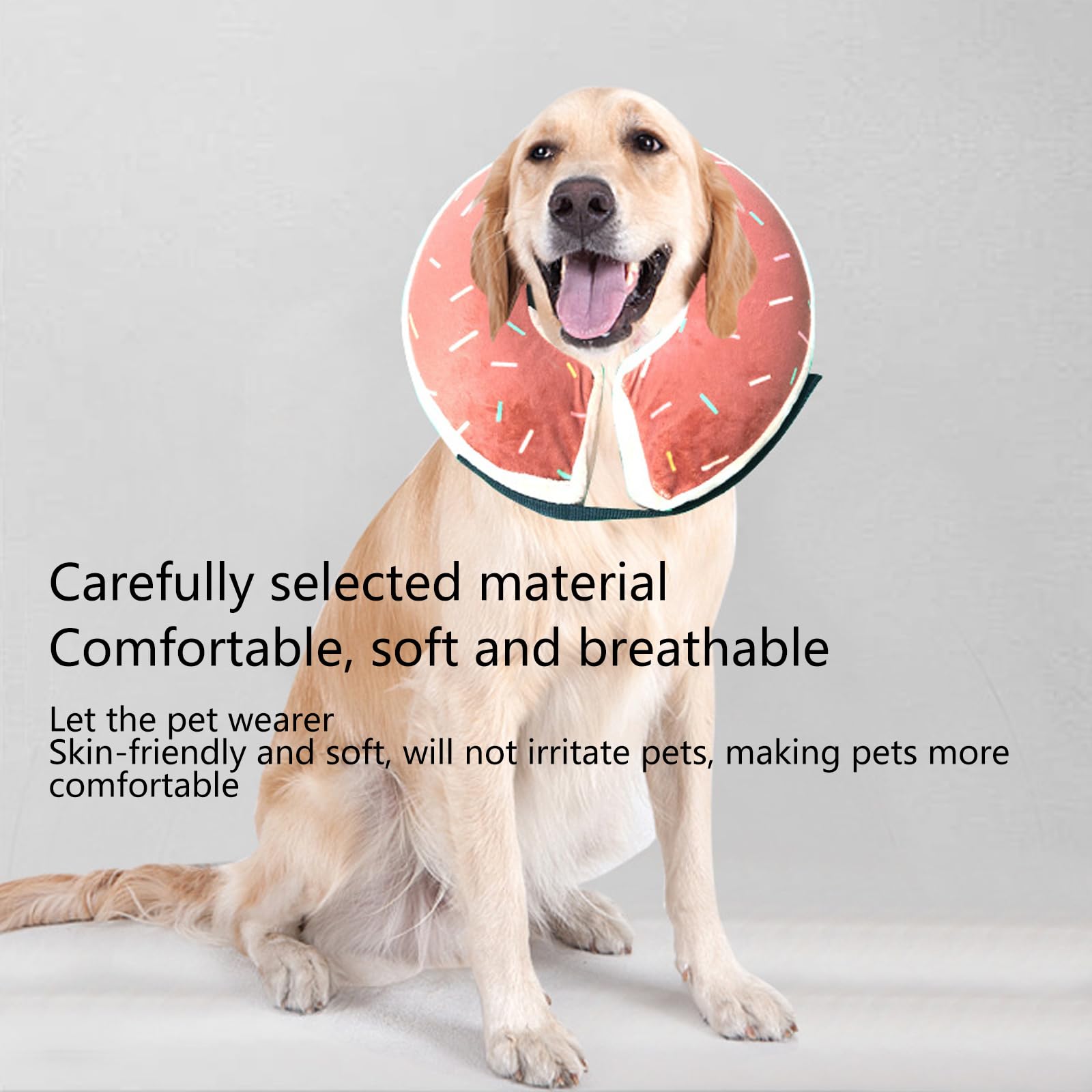 Remplacement De Cône De Chien Après Chirurgie pour Grands Et Moyens Petits Chiens, Collier De Cône Gonflable Doux pour Chiens Et Chats, Collier De Cou De Chien,B,XL