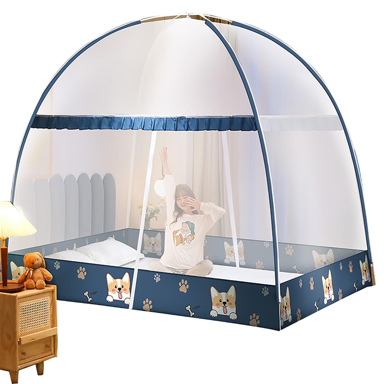 Moustiquaire de voyage portable pliable grand lit lit rideau camping