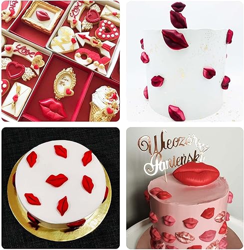 Miniatura 5 de Moldes de silicona de chocolate con labios, 2 piezas de moldes de caramelo para el amor, día de San Valentín, boda, cumpleaños, decoración de