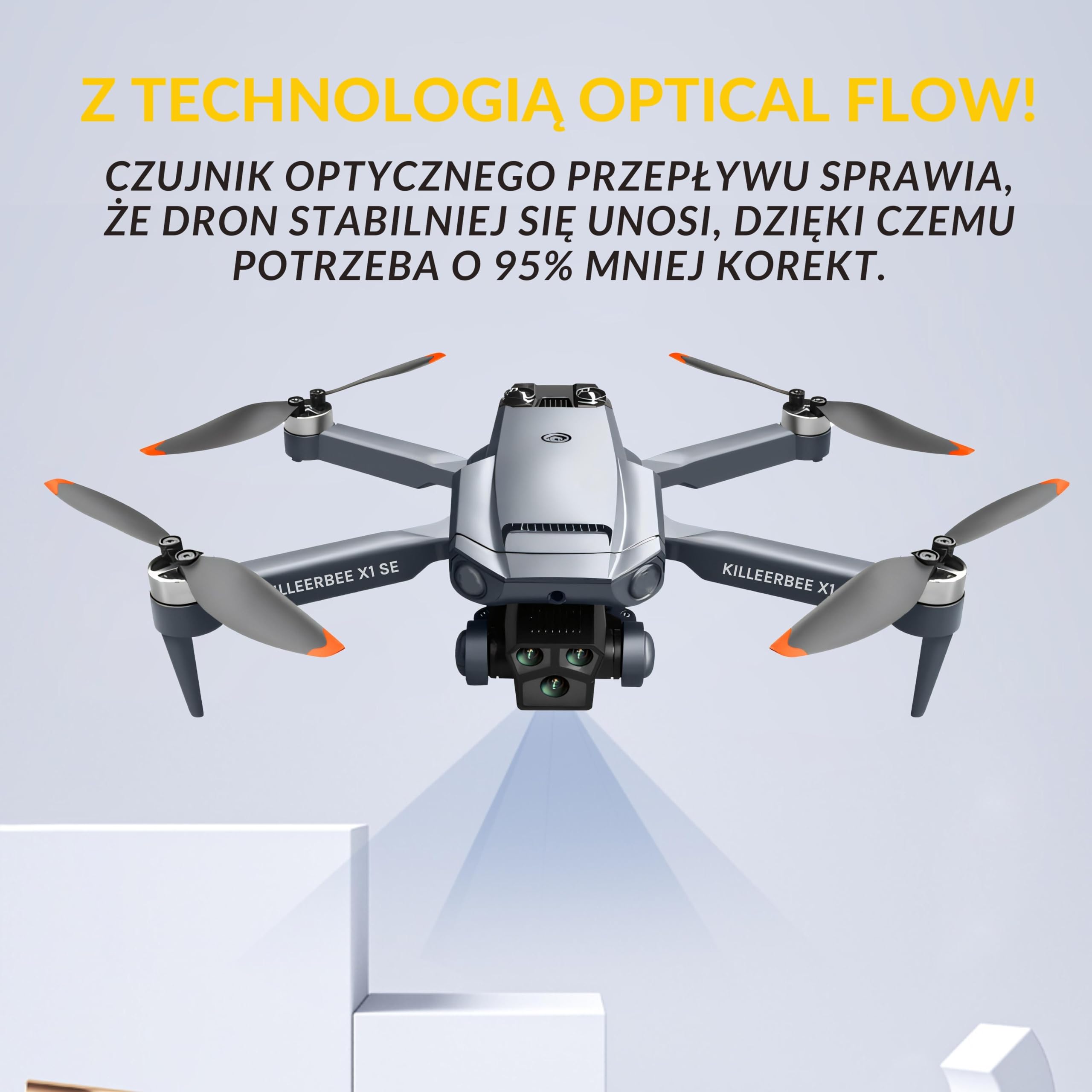 Killerbee X1 SE Sky Predator – dron z podwójną kamerą – dla dzieci i dorosłych – silniki bezszczotkowe – zestaw Ultra Fly More Combo – 48 minut czasu lotu – w zestawie torba i 4 akumulatory