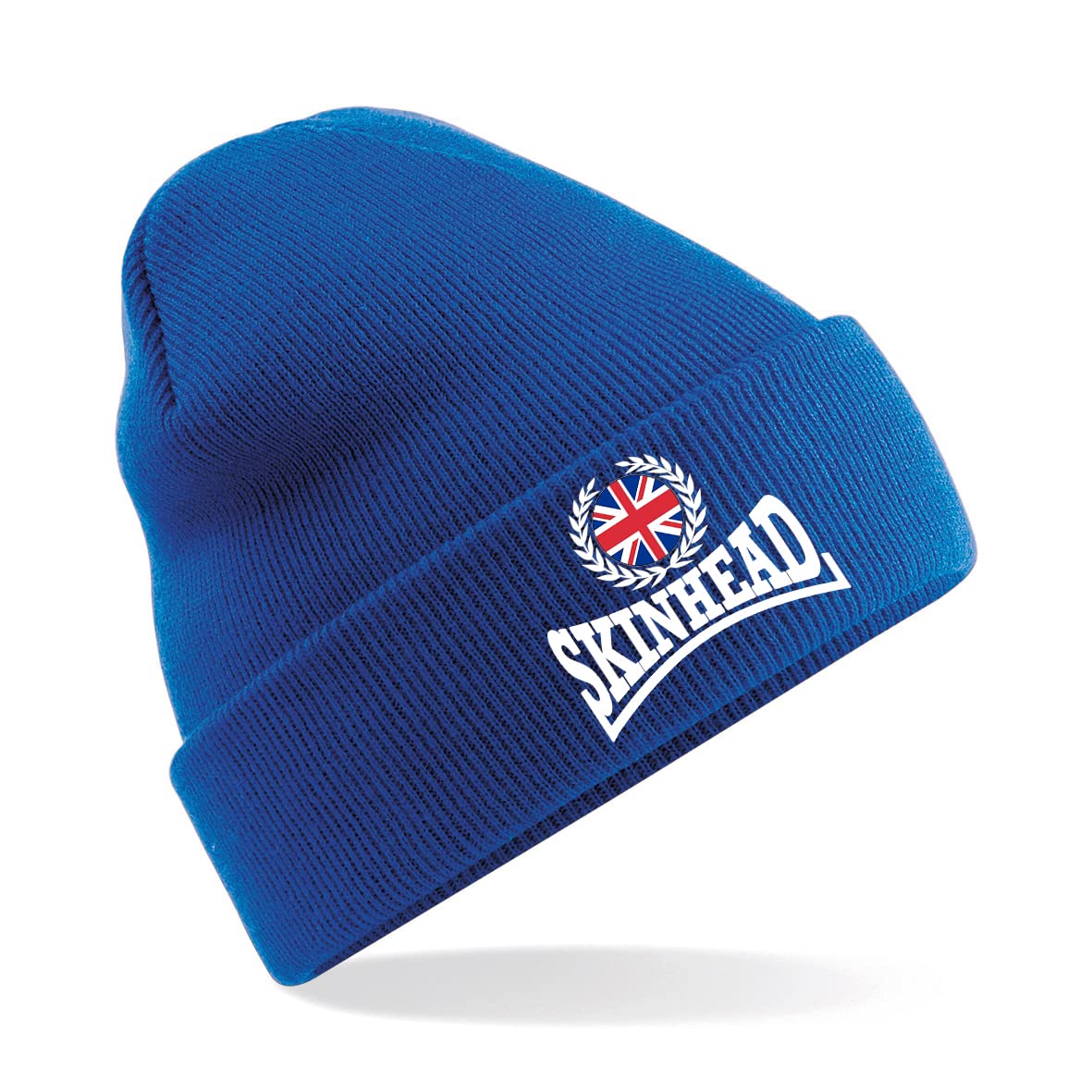 Skinhead Embroidered Beanie Hat, Bob Hat British Skin Head (Royal)