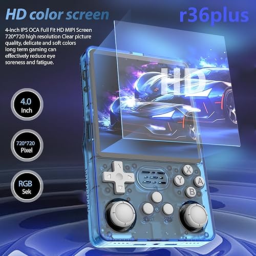 Miniatura 4 de R36s Plus - Consola de videojuegos portátil retro de 4.0 pulgadas, pantalla IPS preinstalada de más de 15000 juegos, dispositivo portátil arkos