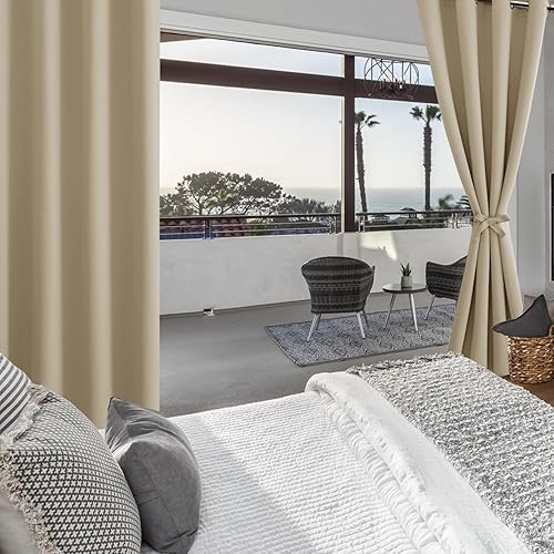 Miniatura 7 de Hiasan Cortinas opacas para dormitorio, 60 x 63 pulgadas de largo, cortinas de ventana con aislamiento térmico y bloqueo de luz para sala de estar,