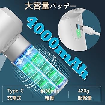 Amazon | ハンディクリーナー 【14500PA 強力吸引力·4000mAh大容量