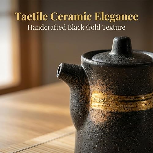 Miniatura 4 de MDEOOSKY Botella de condimento de cerámica, dispensador de aceite de cerámica de loza de estilo japonés, dispensador de aceite de oliva, recipiente