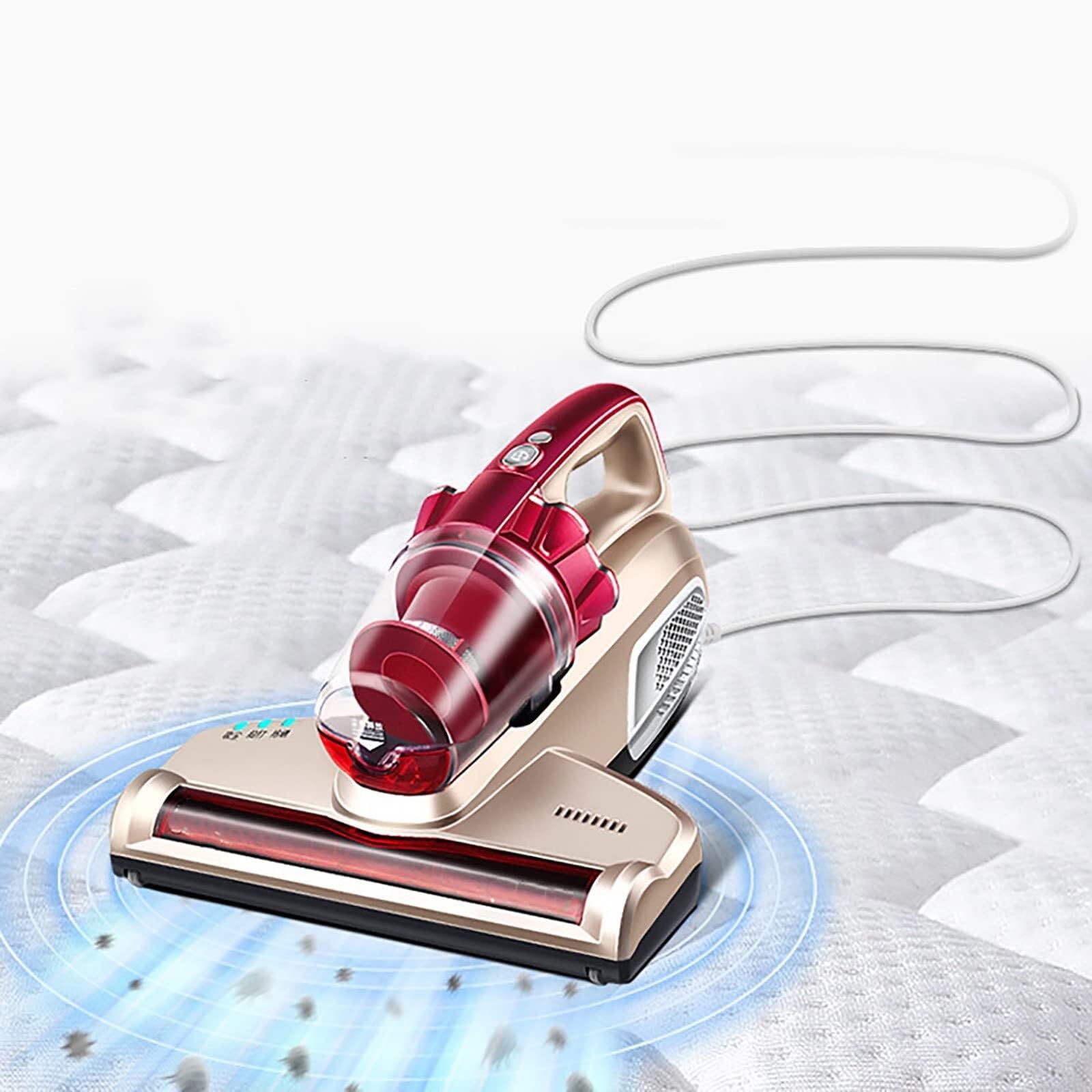 SPUZZO UV Vacuum Cleaner – Handheld Bed Vacuum Cleaner with MIF Filtration, 500W Mattress Cleaner Machine, Kills 99.9% of Bacteria & Dust Mites