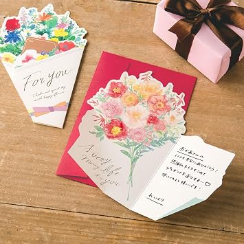 Iroha Publishing Flower Message Card Bouquet Type Red GGMB-01