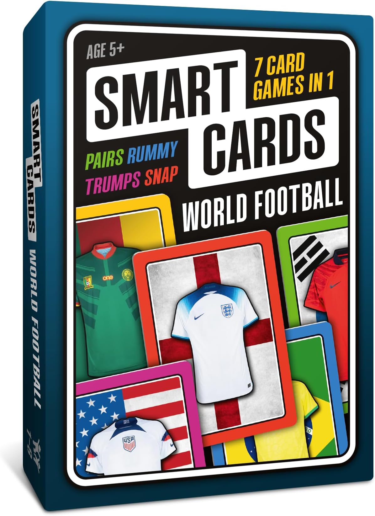 – SMART CARDS World Football, 7 games in 1, a suitcase of games in your pocket, includes trumps, pairs, snap, rummy, cool stats and top trivia. Gift, Stocking Filler, Travel Game, age 5+, 1-8 players