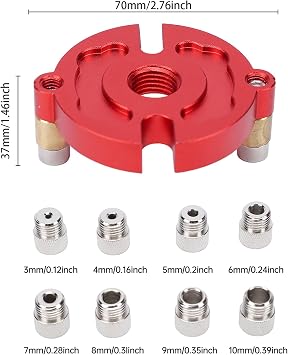 Self Centering Doweling Jig, Woodworking Drill Guide for Straight Holes, with 2mm to 9mm Drill Bits, Aluminum Alloy Dowel Jig for Wood Joinery and Panel Alignment (8 Nut Set)