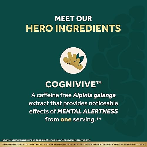 Miniatura 5 de NEURIVA Suplemento cerebral nootrópico ultra descafeinado clínicamente probado para alerta mental, memoria, enfoque y concentración, Cognivive