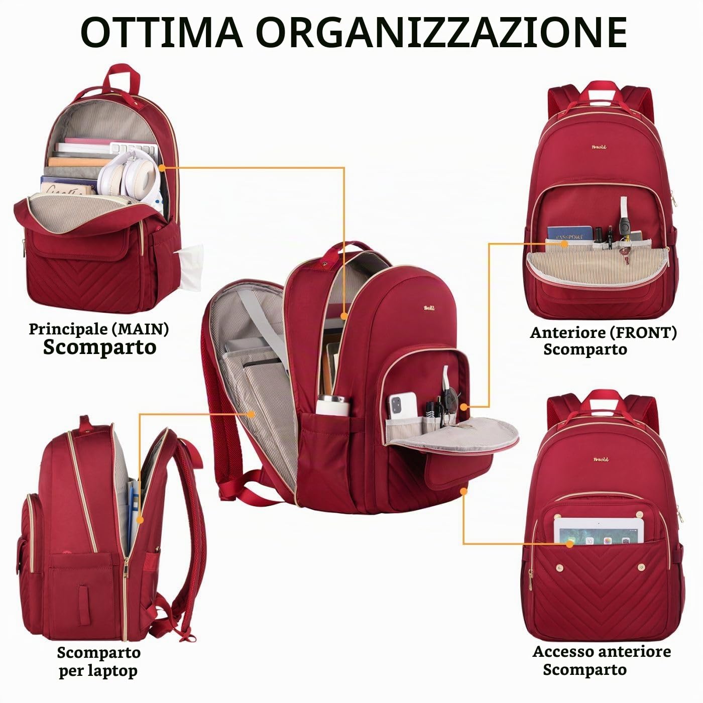 Zaino Scuola Ragazza Zaino Porta PC Donna per per Computer Portatile 17,3 Pollici,Zaino Scuola Superiore con Porta USB per università,Viaggi, Lavoro,Ufficio