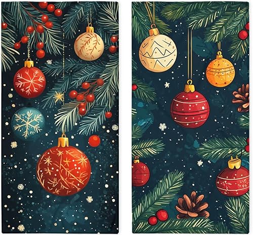 Miniatura 23 de Juego de 2 toallas de mano de mediados de siglo, colores retro atómicos modernos de los años cincuenta, toalla para baño, cocina, ligera, Mediados