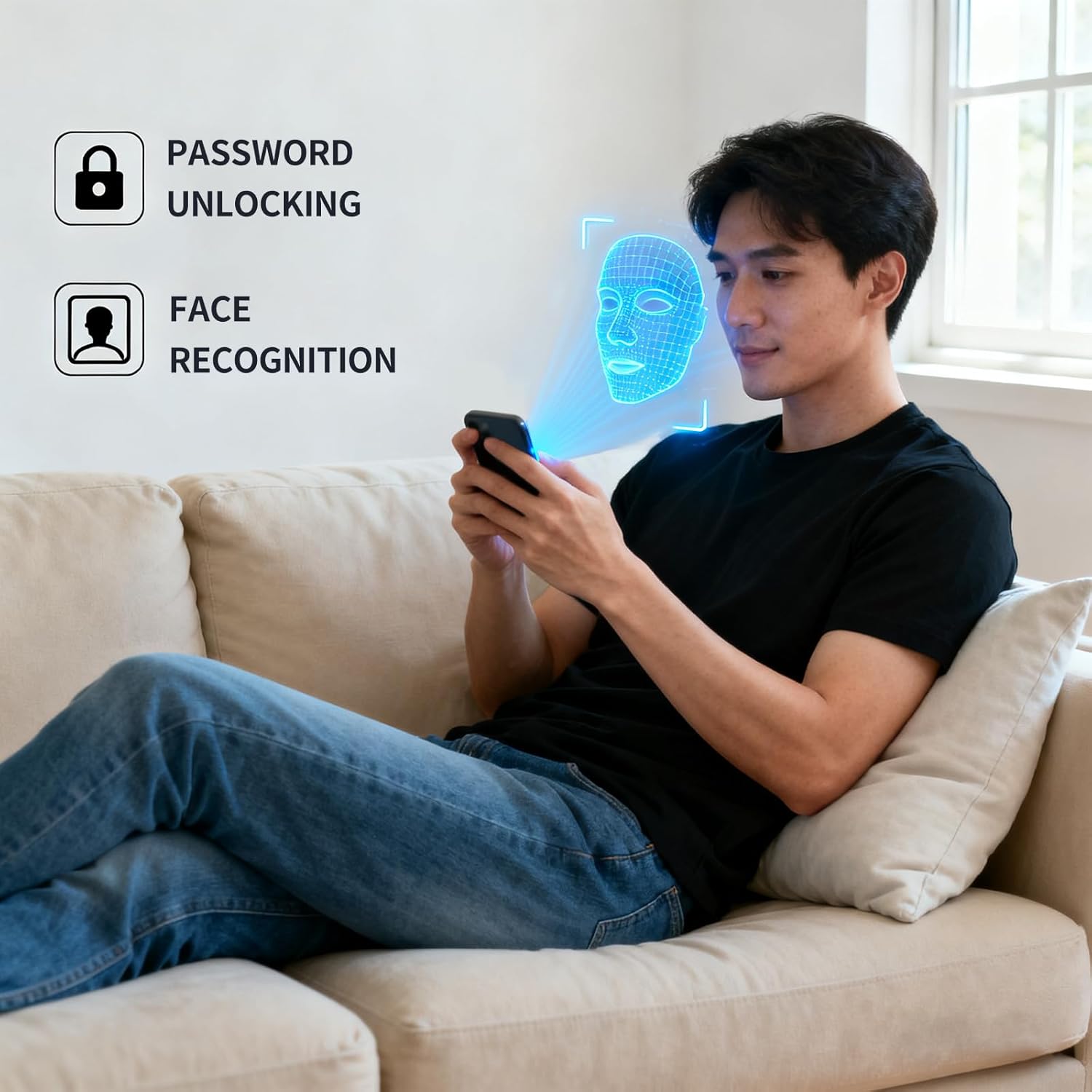 Mini Phone, 3.0 Inch Android Dual Camera Dual SIM, Mini Smartphone Unlocked, Face lD/WiFi/Bluetooth, Palm Phone for Kids, Student Pocket Cellphone,2GB +32GB (Far Sky Blue)