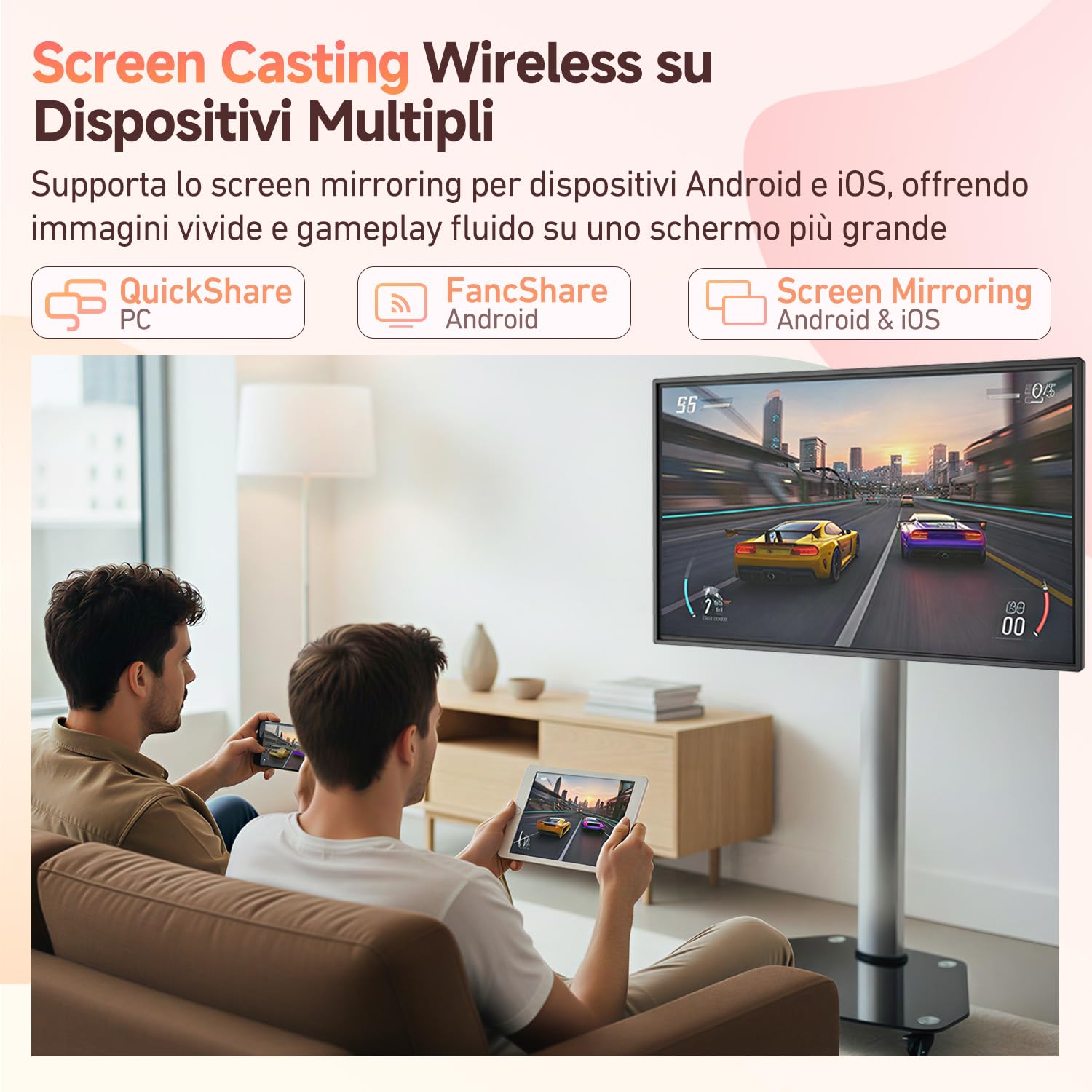 JAV Lavagna Interattiva 43 Pollici Smart Board Certificazione Google EDLA Ruotabile Monitor Intelligente 8+128GB Lavagna Digitale Elettronica per Ufficio Aula Live Streaming (Staffa Parete Inclusa)