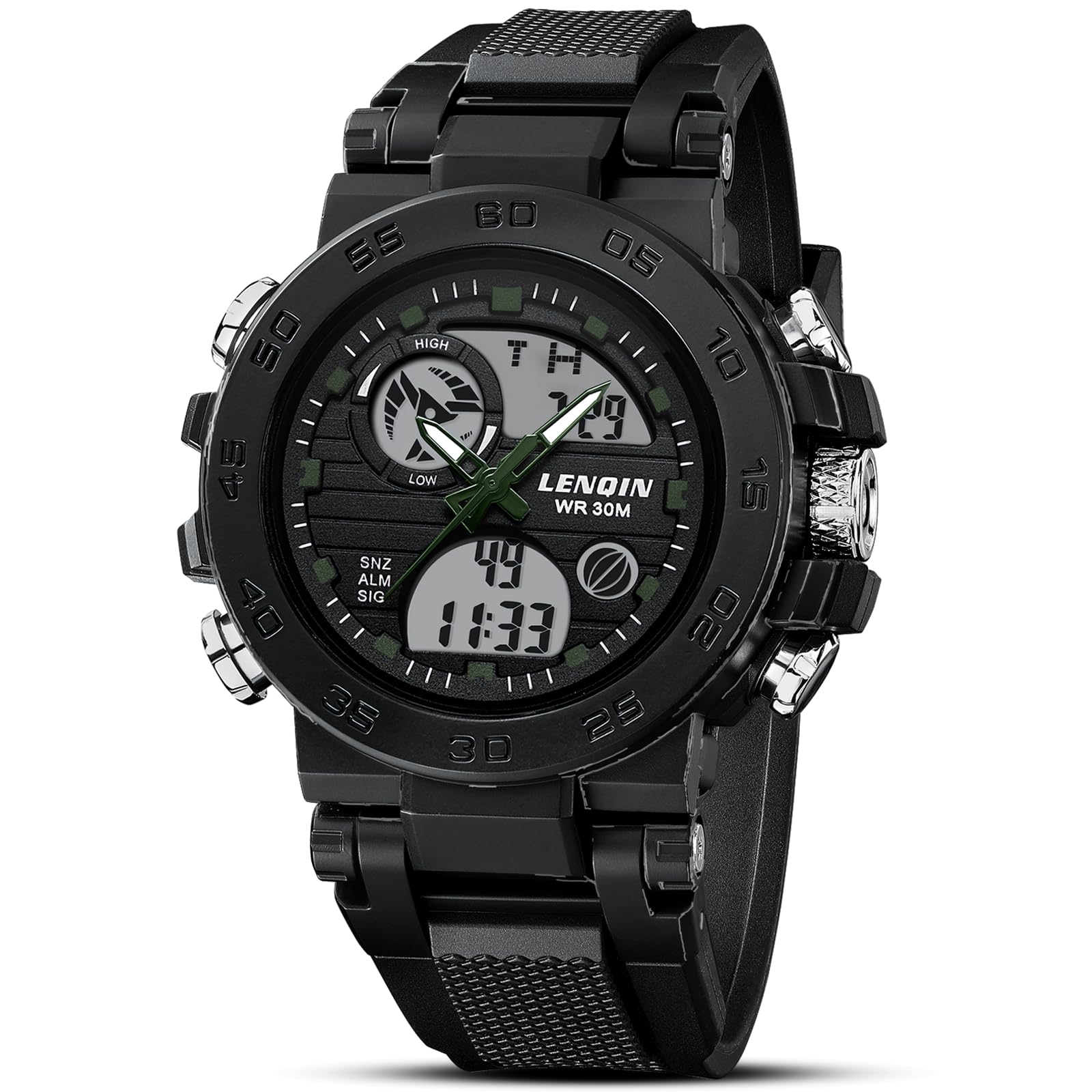 LN LENQIN Mens Watches Digital Military Watch for Men Stopwatch Army Survival Tactical Sports Outdoor Big Face Waterproof Men's Wrist Watches with LED Backlight/Timer/Alarm/Date