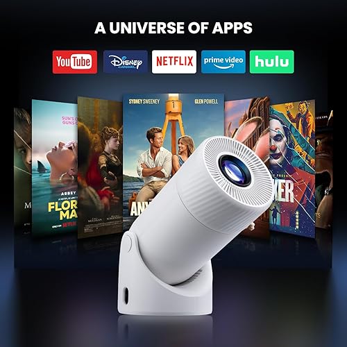 Miniatura 2 de Aplicaciones integradas2025 actualizadas Mini proyector con WiFi 6 Bluetooth, soporte 4K proyector portátil 1080P, altavoz base sonora de 5 W,