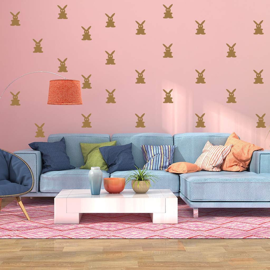 Gadgets Wrap 2019 New Happy Easter Eggs Bunny Rabbits Set of 21 Cute Bunnies Easter Holiday Wall Sticker Kids Room Decoration Sticker