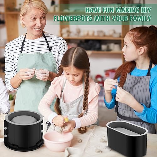 Miniatura 6 de Gisafai Paquete de 2 moldes de silicona para macetas de concreto, molde grande para hormigón, moldes de silicona para macetas de silicona para