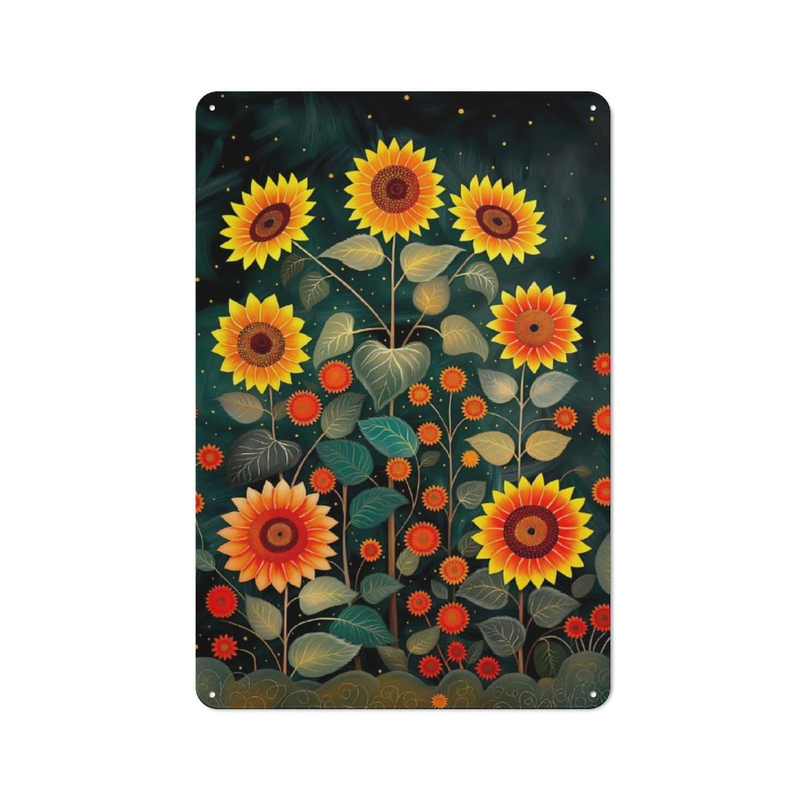 Junmoney Sunflower Flower Decor Tin Wall Plaque 30X20cm With For Man Cave Or Games Room, For Updating Man Cave And Games Room After Moving
