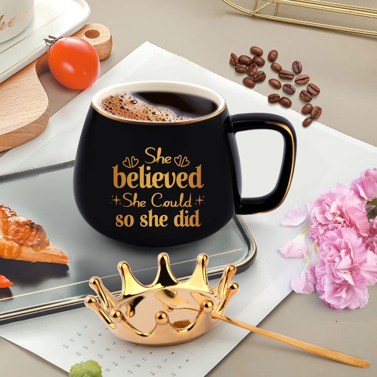 Mugpie Tasse à Café « She Believed She Could So She Did » – Cadeau