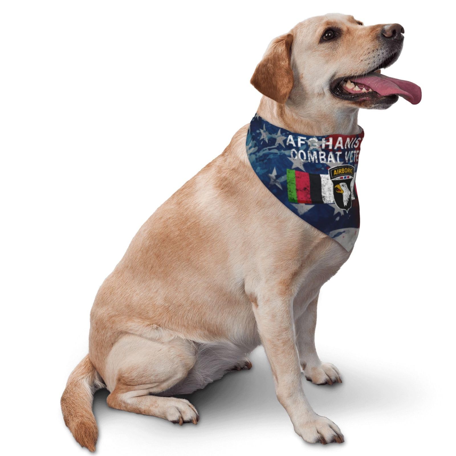 101st Airborne Division Afghanistan Combat Veteran Dog Scarf Pet Bandana Cat Pet Bibs