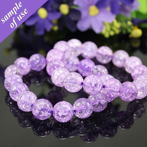 Miniatura 7 de RUBYCA Surtido mezclado redondo Druk Crackle Checo Cuentas de cristal para la fabricación de joyas (0.236 in, 200 unidades)