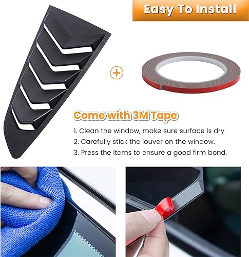 Miniatura 5 de Escobilas para ventana lateral para Ford Mustang 2015 2016 2017 2018 2019 2020 2021 2022 2023, cubierta para parabrisas con protección solar,