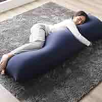 Amazon.co.jp: ビーズクッション 特大 抱き枕 ネイビー 150cm